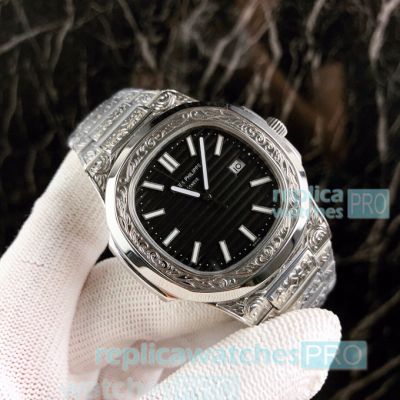 Clone Patek Philippe Nautilus Tattoo Watch Stainless Steel Strap